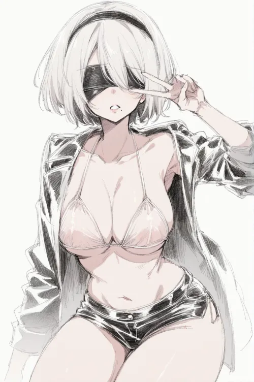 Thumbnail 2B Sketch by MindlessCell22 in 2Booty Category