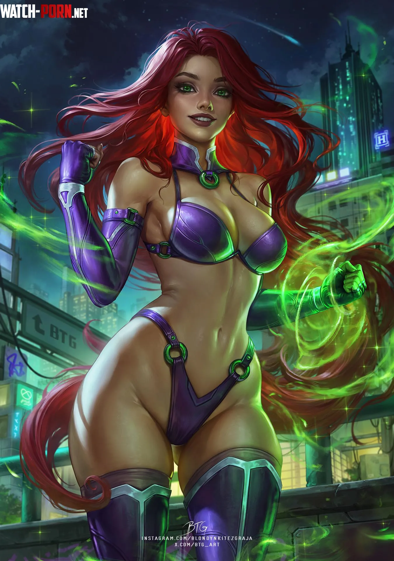 Starfire in Legendary armor  BTGArt Teen Titans  by driveskull