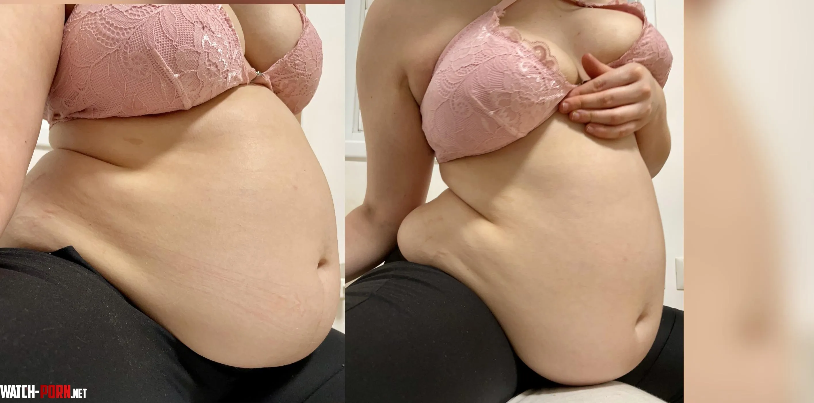 Before vs after huge cake stuffing  by FatteningPrincess