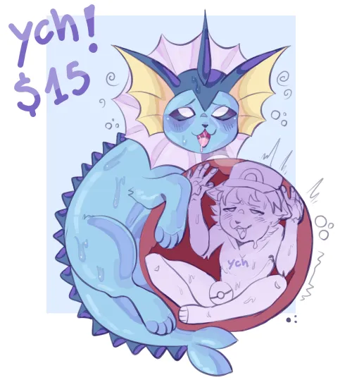 Thumbnail Vaporeon Vore YCH: Samumurr_ Explores Vore Art