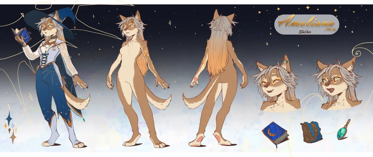 Thumbnail Ref Sheet of New OC Art by Leh_moura | Furry Adventures Await