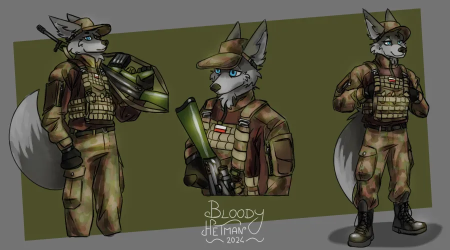 Thumbnail Adventurous Drawing Practice: Furry Military Poses by BloodyHetman