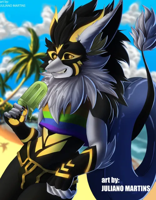 Thumbnail Commission Art: Beach Vibes by xul3s | Furry Category