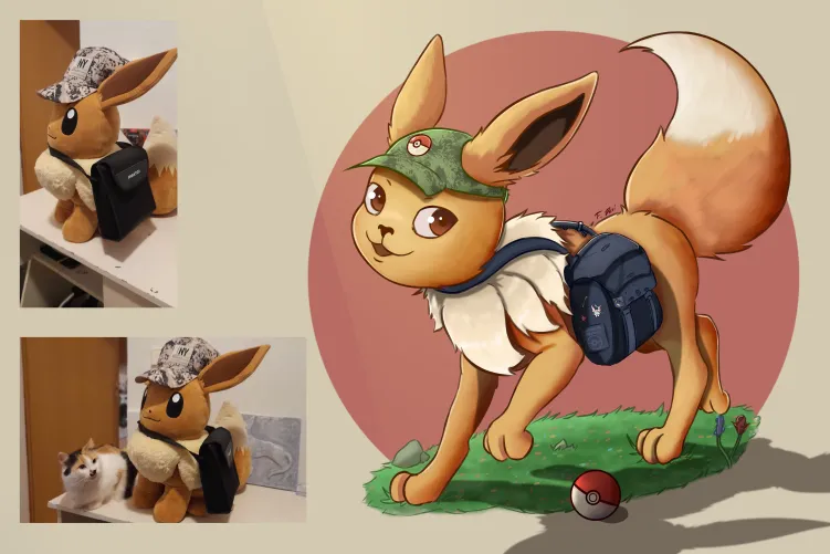 Thumbnail Embark on an Adventure with Eevee Art by F_Devi