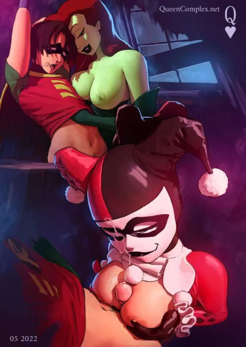 Thumbnail Queencomplex: Robin's Threesome with Harley Quinn x Poison Ivy DC