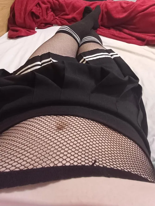 Thumbnail My First Fishnets by FemFrongus in femboy Category