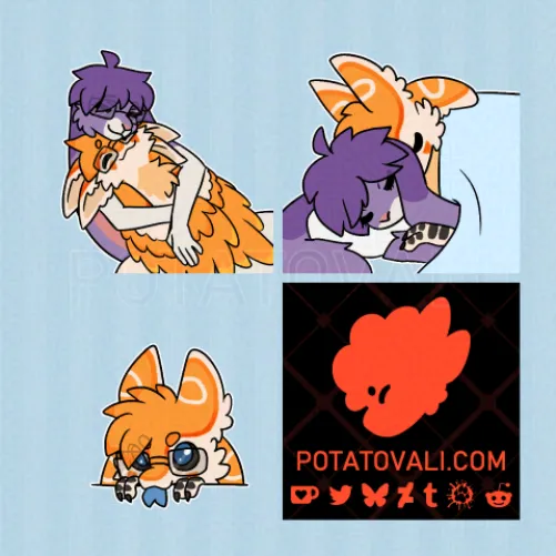 Thumbnail Sticker Commissions by Potatovali: Dive into the Furry World