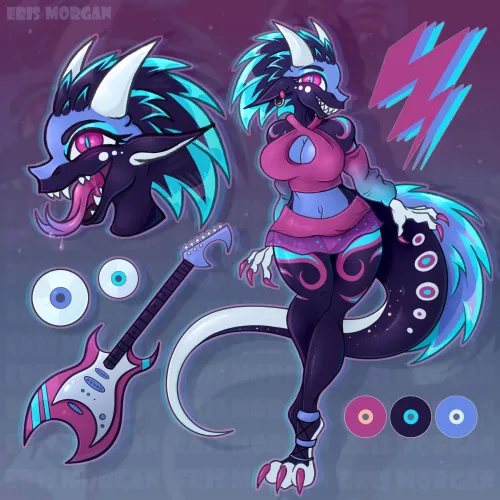 Thumbnail Guitarist Kobold Adopt: Eris_Morgan's Furry Creation