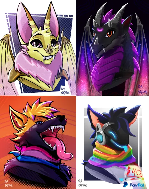 Thumbnail Dynamic Bust Commissions: gui_sketchs' Furry Offerings