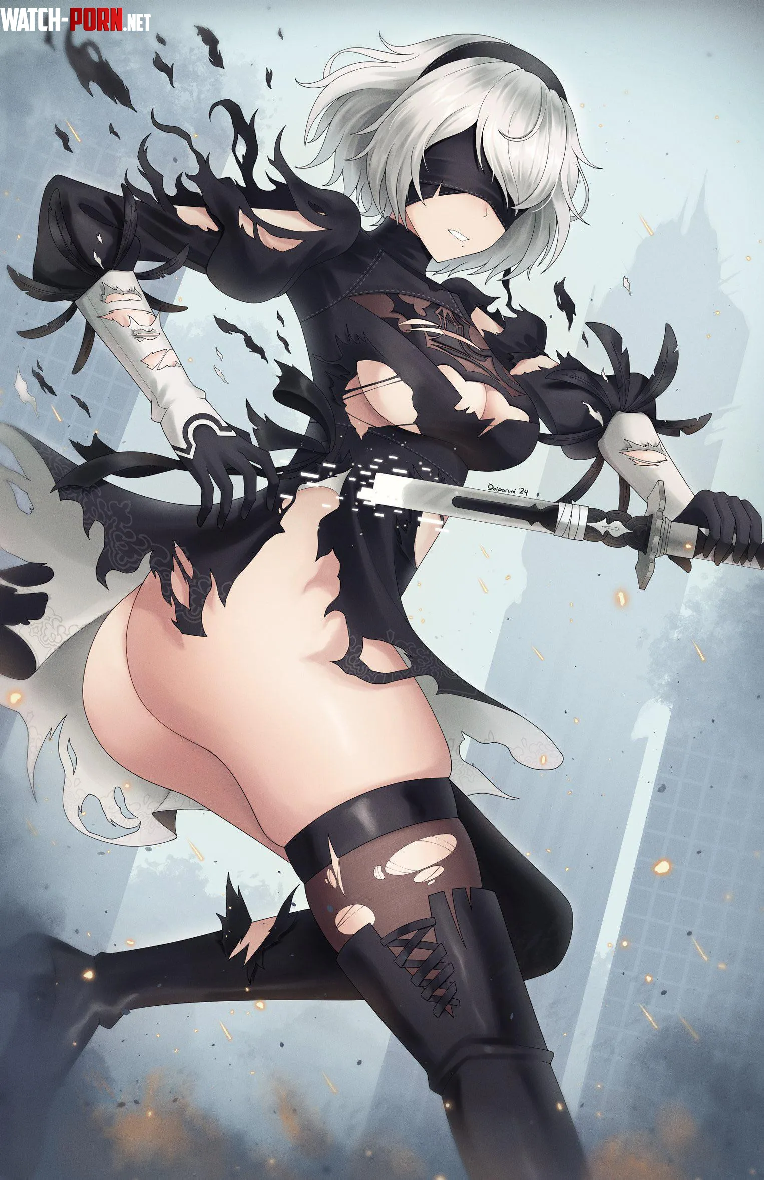 2B thighs NieR Automata by Silent_Steak_9540