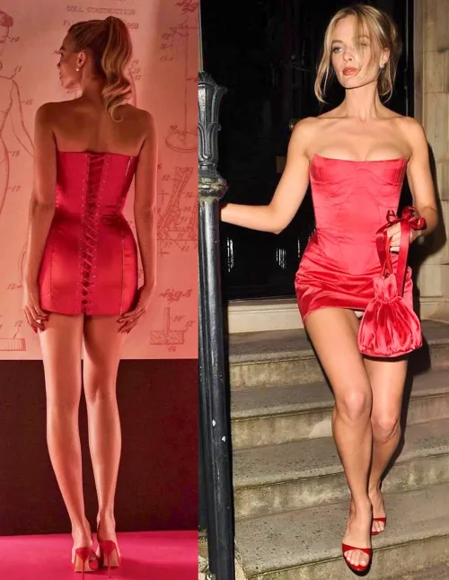 Thumbnail Margot Robbie Stuns in a Short Red Dress by Len2921 | CelebsGW