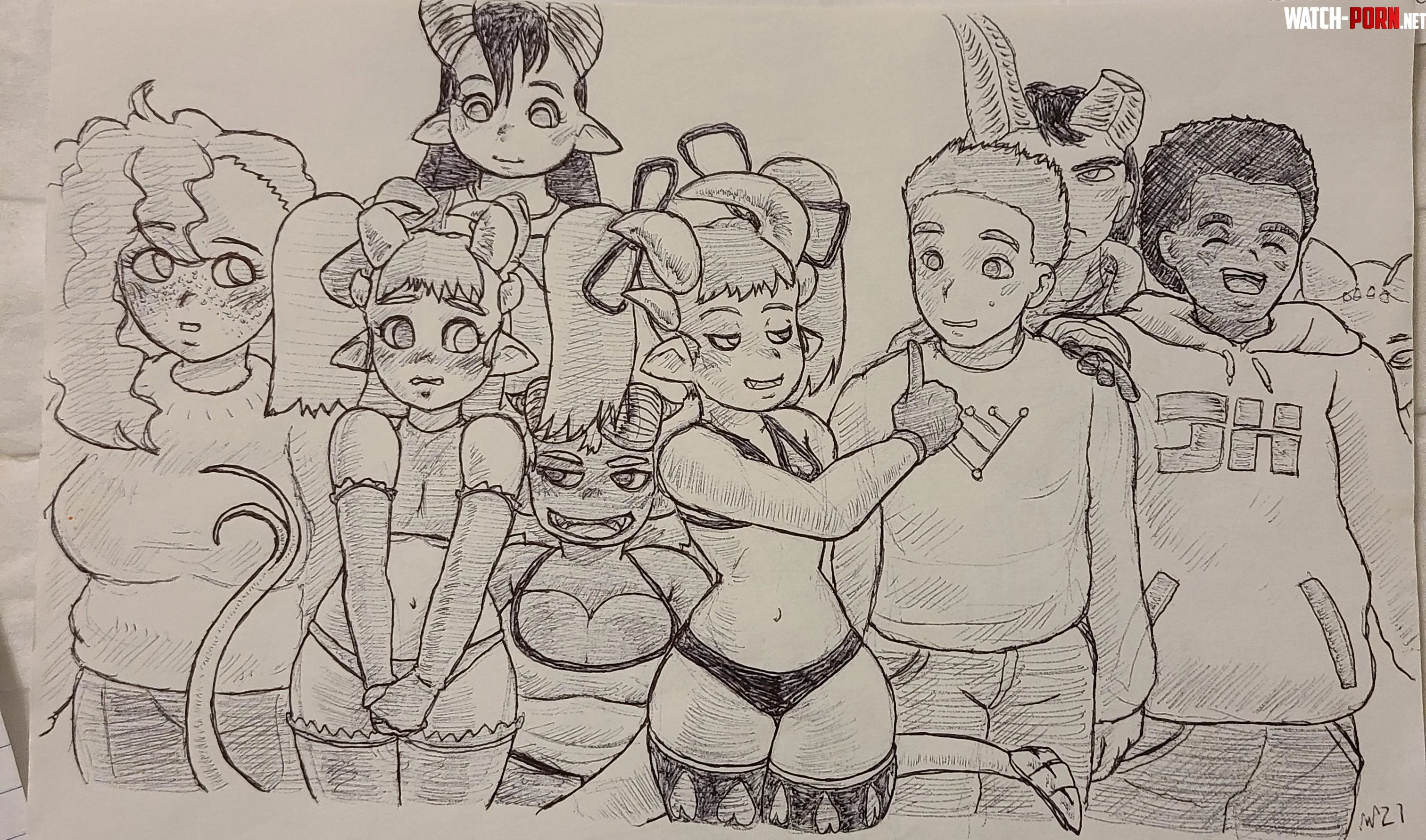 Cast of a comic Im working on about devil girls by cyberspunjj