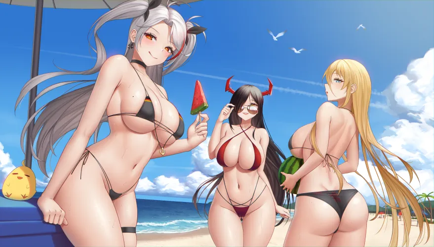 Thumbnail Seductive Prinz Eugen & Bismarck Seducing with Curves