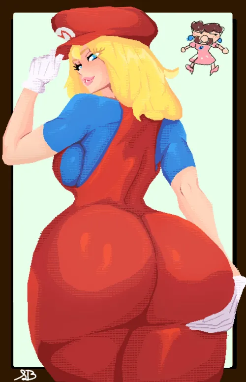 Thumbnail Pixel Peach swapped with him for a day SpriteBomb by Friccxl