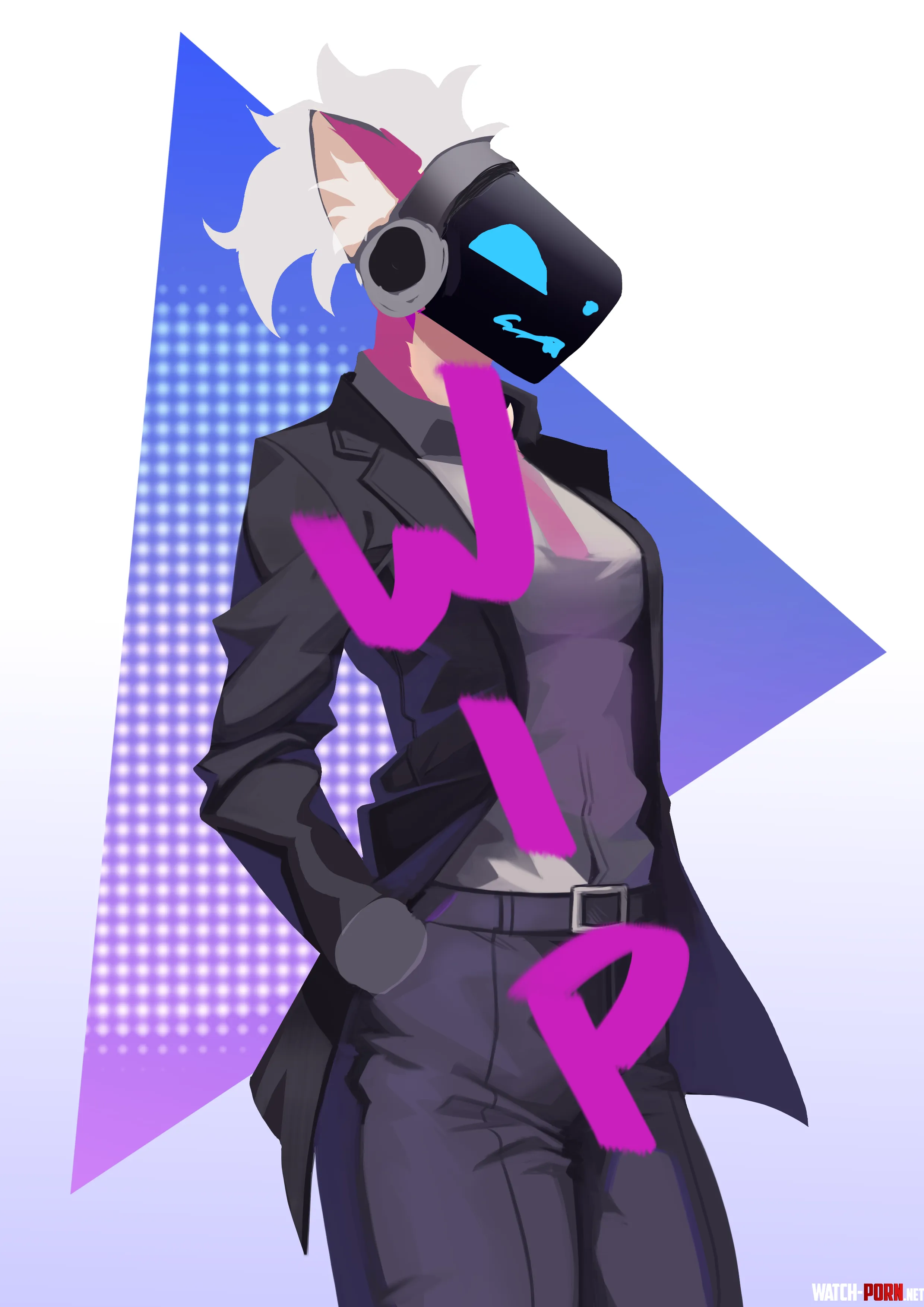 A Wip of my Protogen in a Suit Art by Me by Kazuyoshiii_