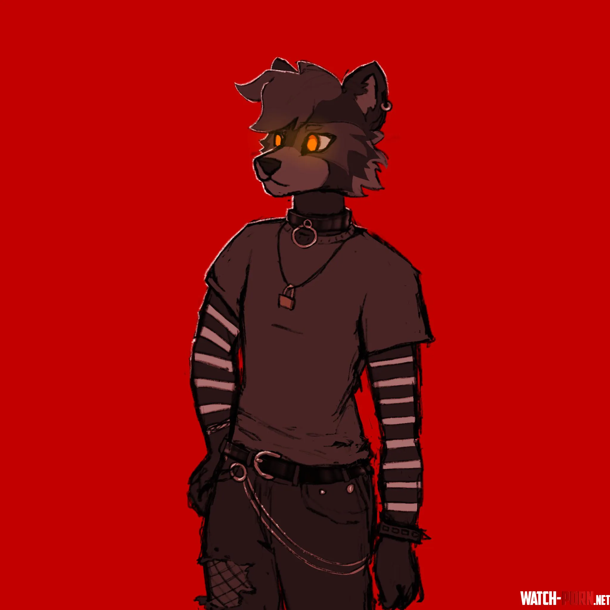 Punk Raccoon  art by me by bumblebite_art