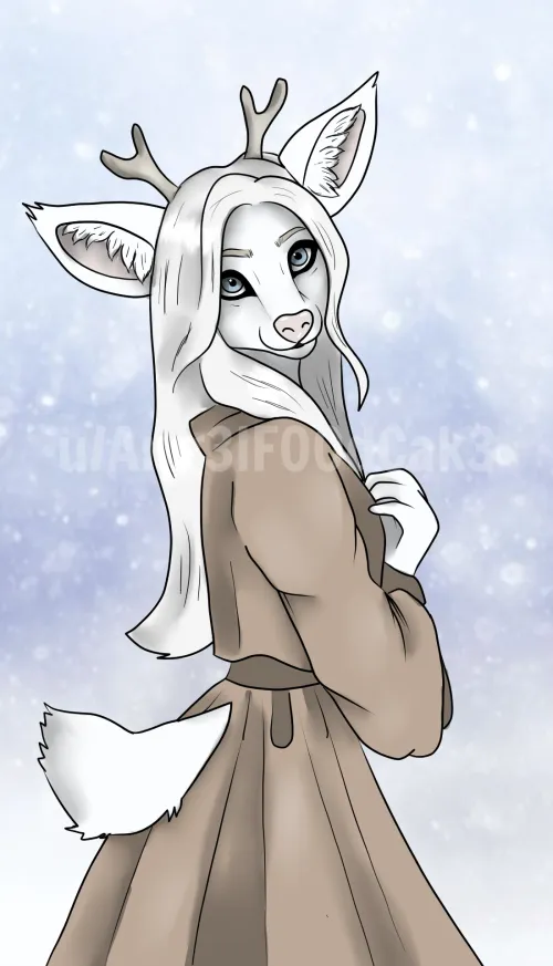 Thumbnail Nonfurry Fiance Turned Reindeer: Art by Ang3lF00dCak3