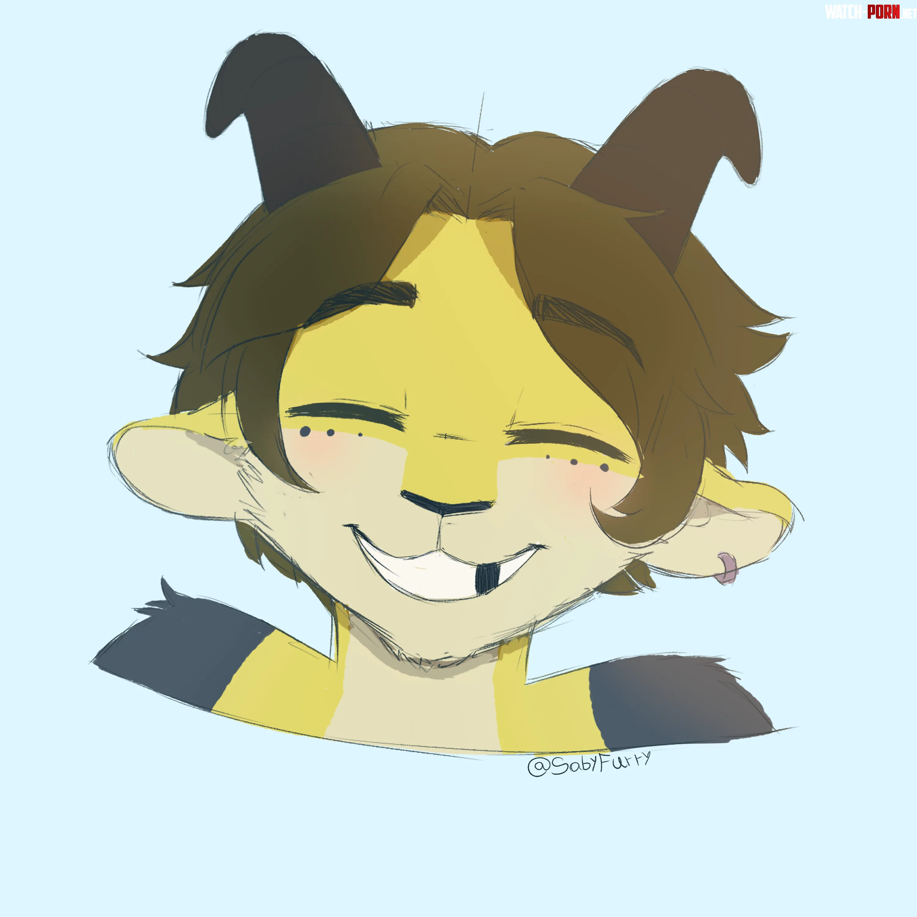 Why are you so serious Smile art by me  by Saby_Furry