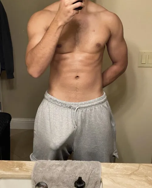 Thumbnail Experience Comfort in Sweats with a 25-Year-Old's Bulge | Bulges