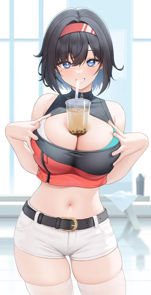 Thumbnail Drinking Boba Tea on Booba by marxsander2016 | AnimeMidriff