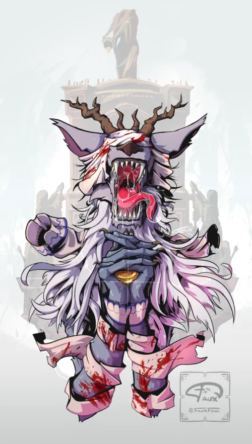 Thumbnail FauxFowl Transforms Vicar Amelia from Bloodborne in Furry Art