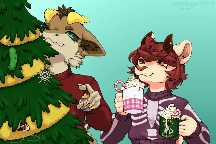 Thumbnail Christmas Time Artistry by SketchingERRROR | Furry Holiday Vibes