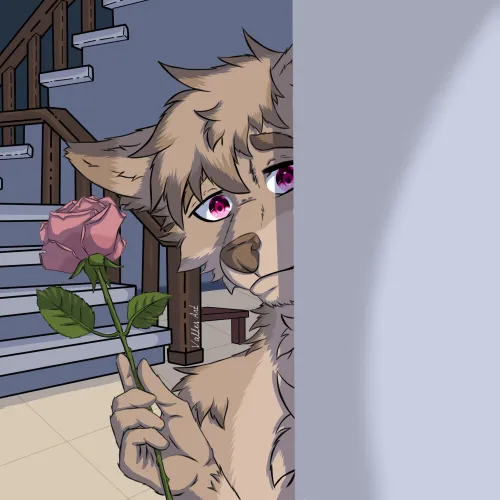 Thumbnail Shy and Sweet: Accept a Flower from Spikye's Art