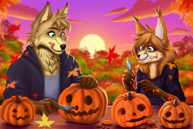 Thumbnail Pumpkin Carving Magic: FreyaDoesArt4u's Furry Creation | furry