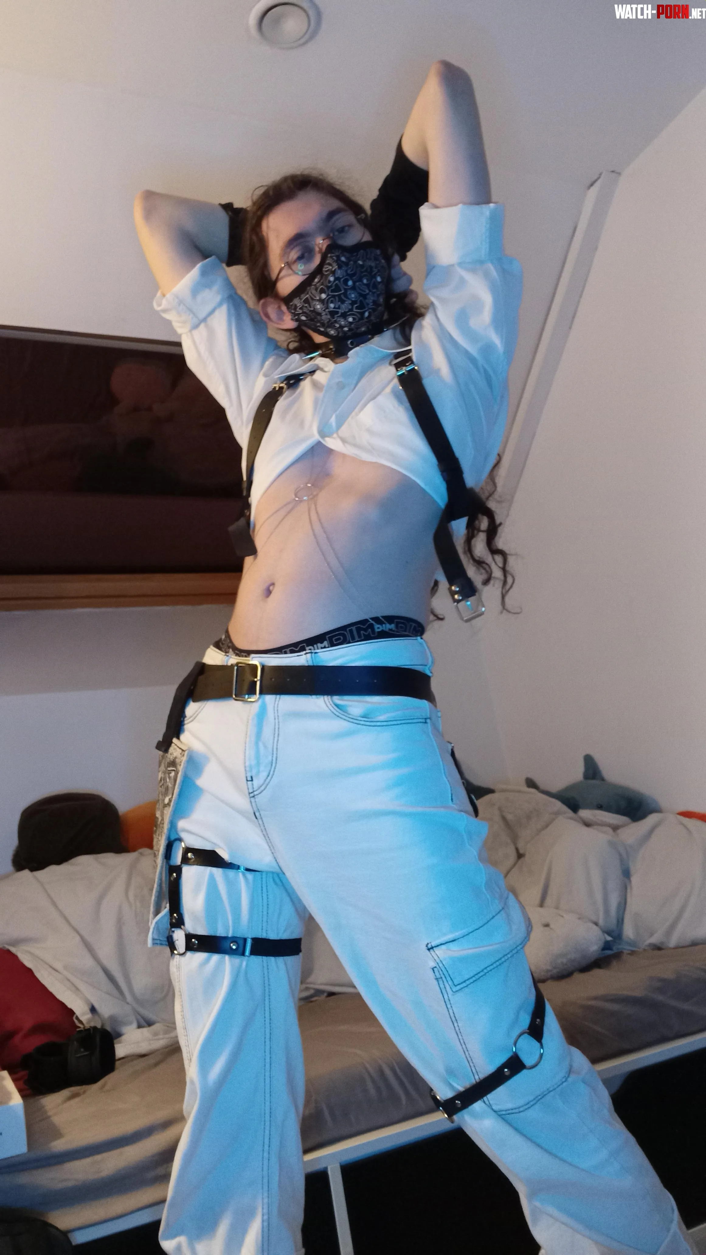 Trying to do a fem outfit with my masc wardrobe and some accessories  by subtlealtaccount