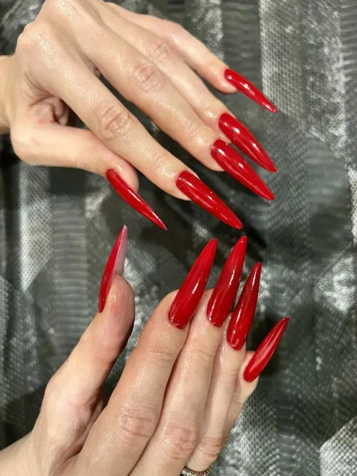 Thumbnail How About Long Red Nails? Discussion by Juliadomaina | nailFetish