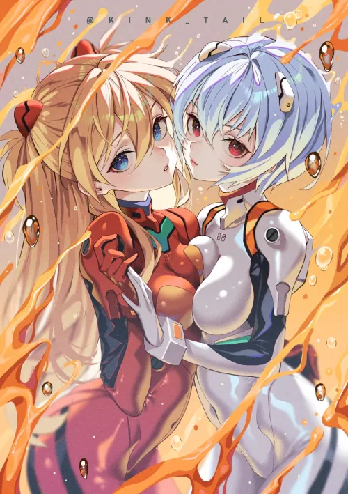 Thumbnail Exploring Asuka & Rei from Evangelion by CheetahSperm18 in animebodysuits