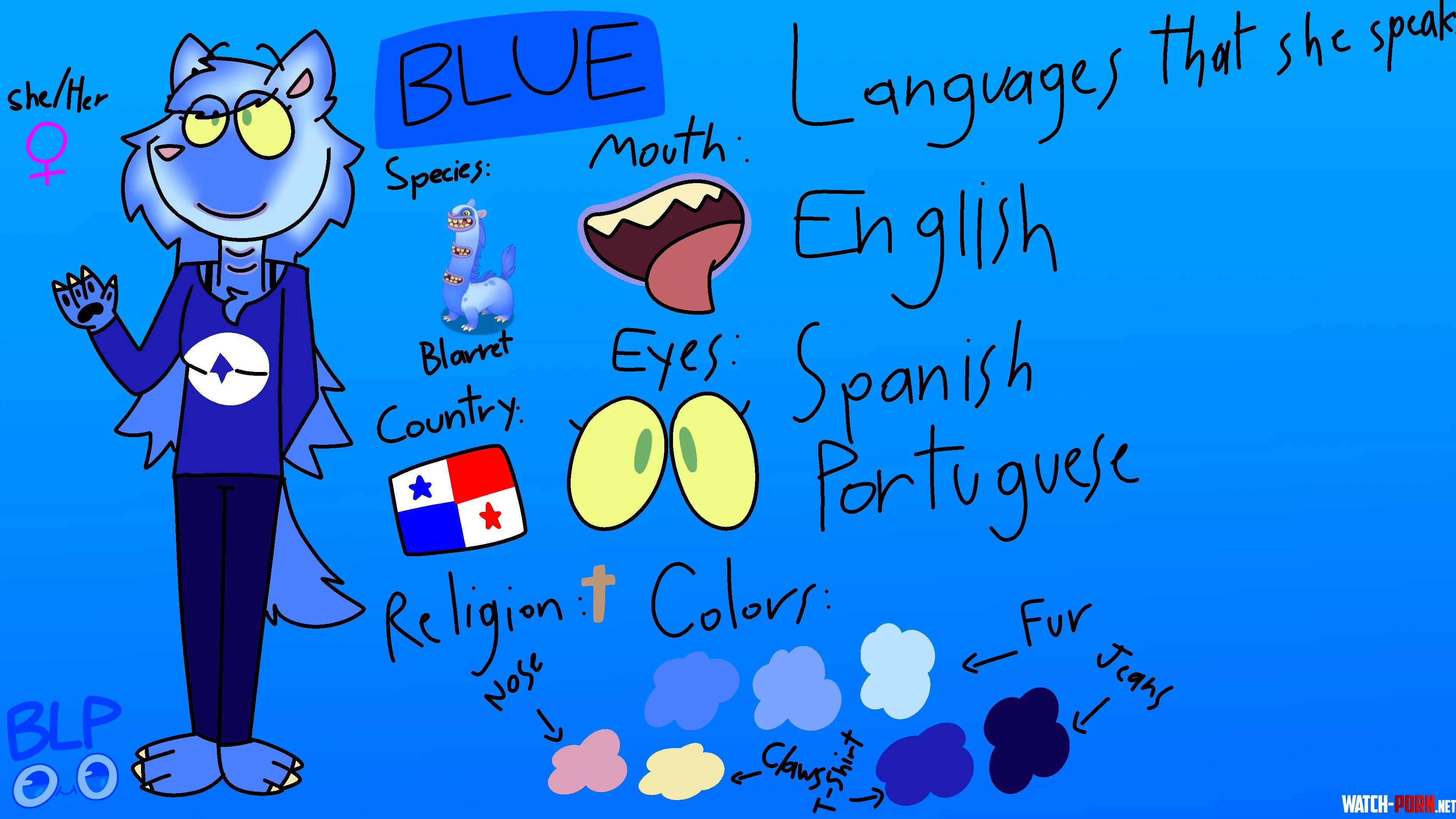 My ref sheet of my fursona by blue_chan2012