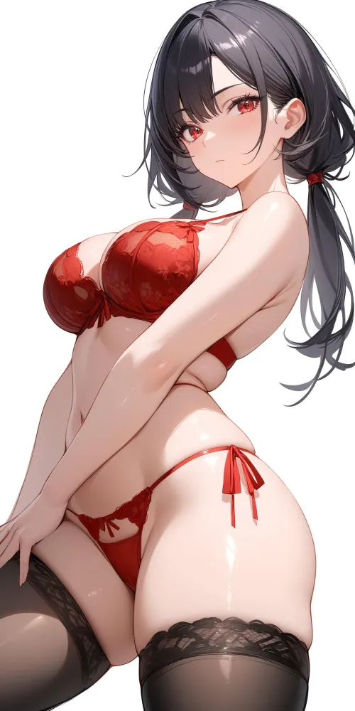 Thumbnail CheetahSperm18 Presents: Red Lace & ThighHighs in animemidriff