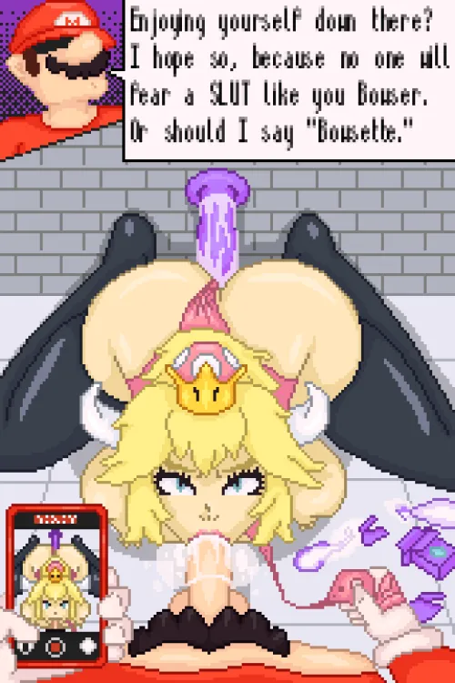 Thumbnail Pixel Art NSFW: Bowsette the Slut by shyn337gf