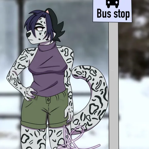 Thumbnail Naive-Appointment231: ‘She's Waiting for the Bus’ - Dive into the Furry Art