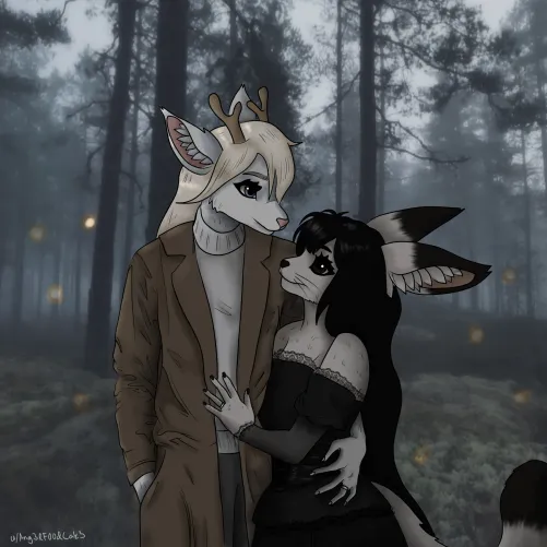 Thumbnail Romantic Walk in the Forest Art by Ang3lF00dCak3 | Furry Category