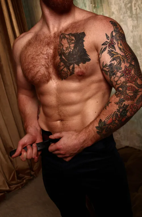 Thumbnail The Inked Marvel: Tattooed Muscle God Revealed by WetOnLev in hotguyswithtattoos