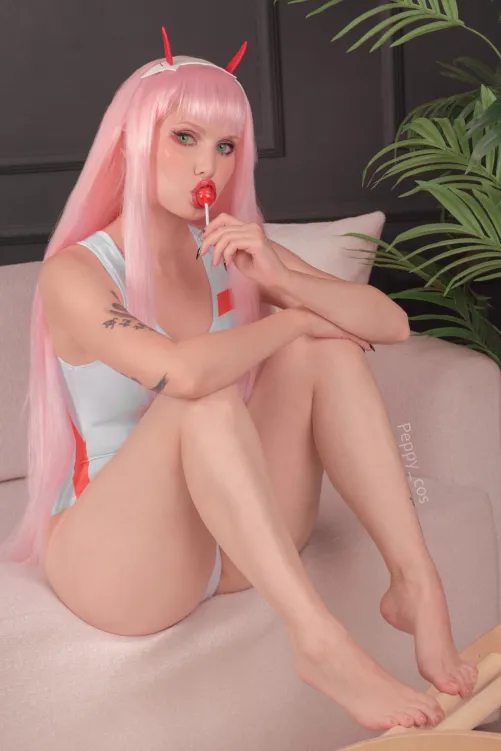 Thumbnail Peppy_cos Dives into Fantasy: Zero Two from Darling in the Franxx in Rule34Feet