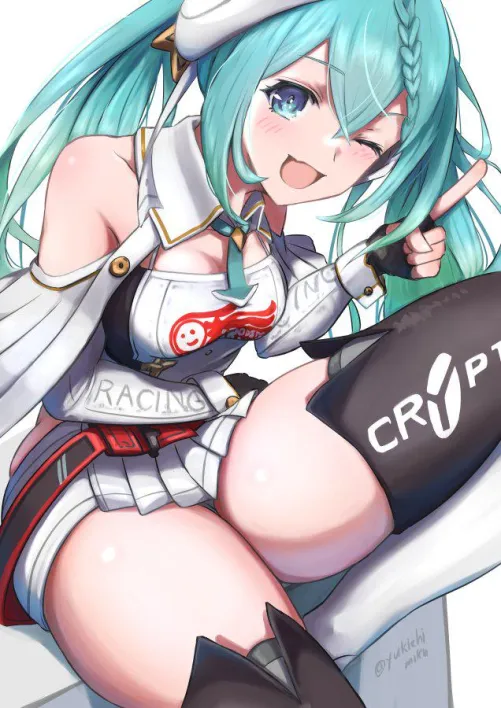 Thumbnail Racer Miku Winking: An Intriguing Tale by LafterMastr in Thighdeology