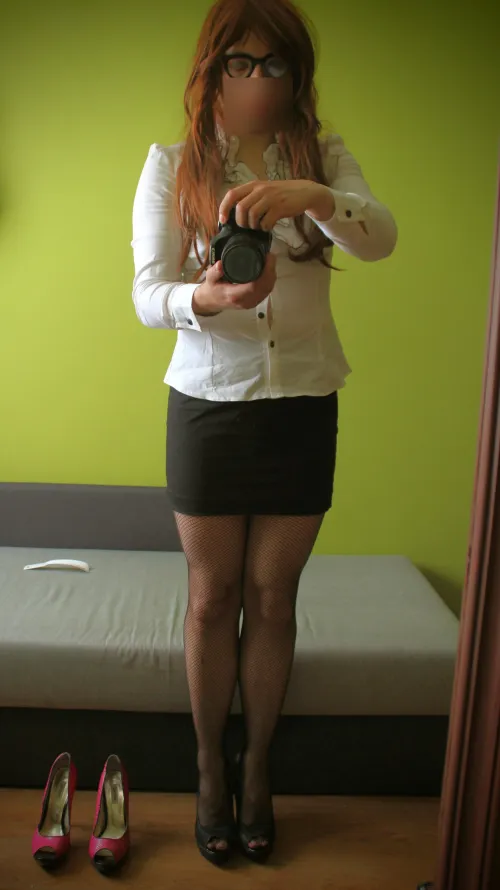 Thumbnail Ann_AmberCD Explores the Fun of 'Imagine dressing like this for home office work while no one of your coworkers know' in femboy Category