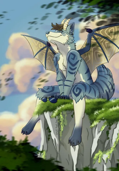 Thumbnail Captivating Furry Art: Wind in My Wings by small_fast_frog