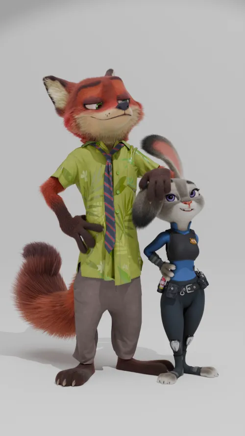 Thumbnail Check Out Nick and Judy 3D Models by Ema_Was_Taken | Furry Category