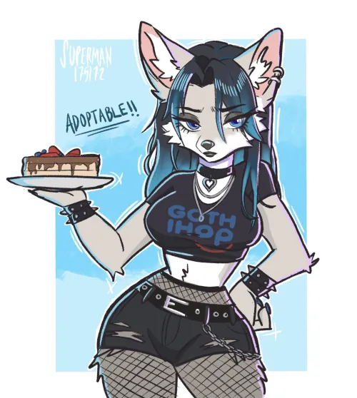 Thumbnail Furry Fantasy: 'Welcome to Goth IHOP - May I Take Your Order Adoptable' by superman175172