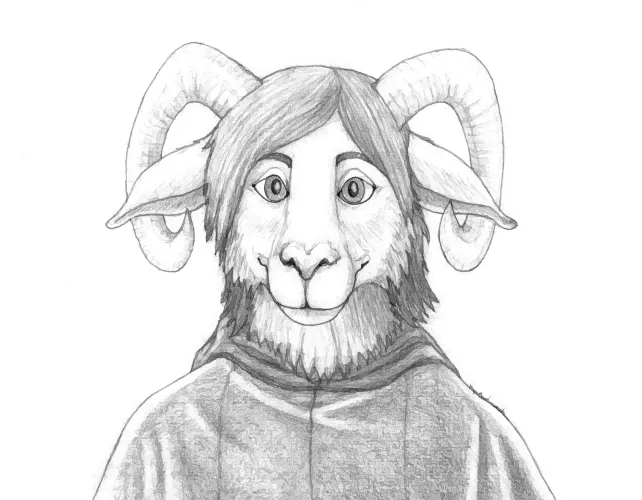 Thumbnail Theodore the Alpacagoat Friar Sketch: Furry Art by YinepuS