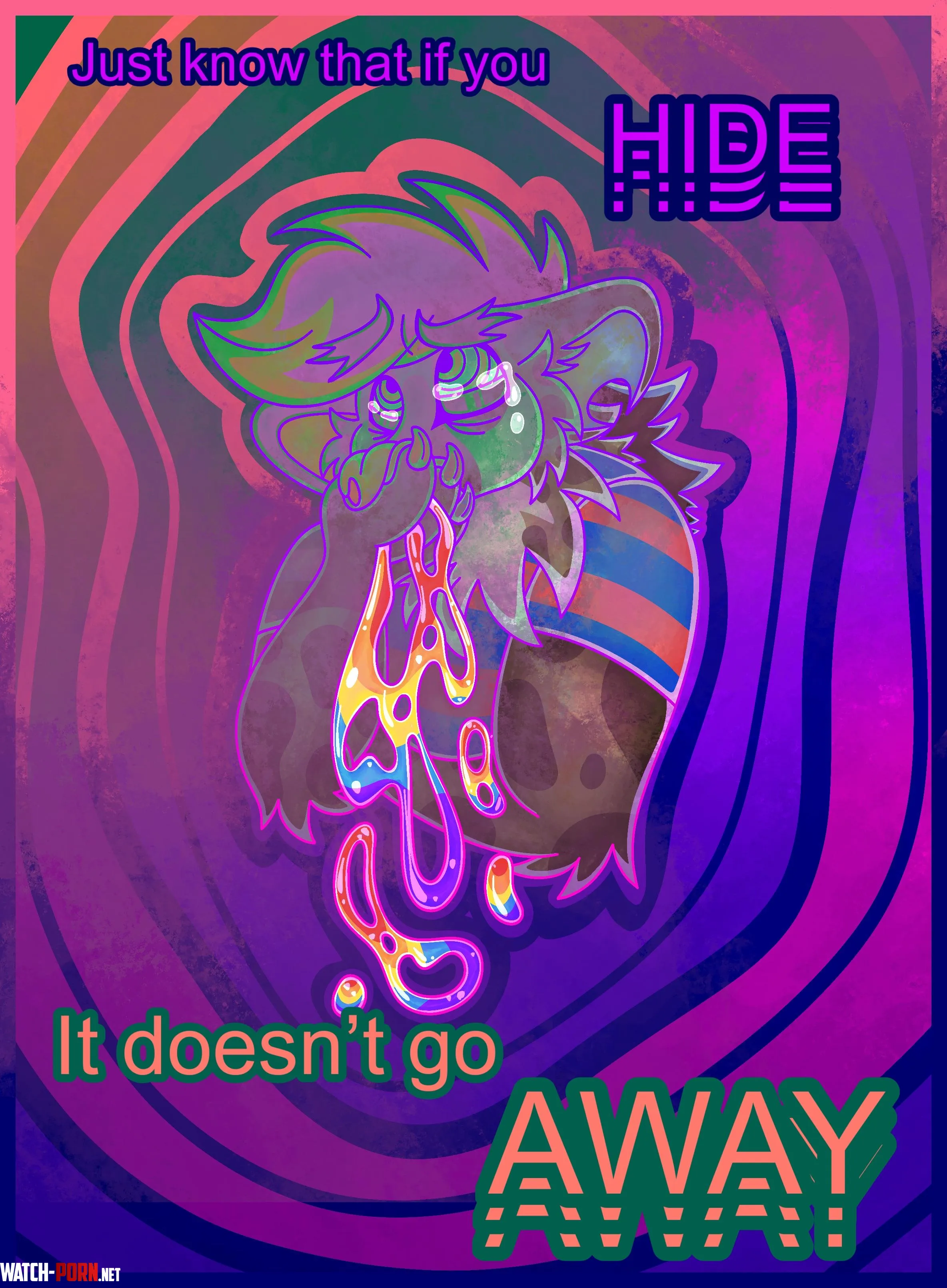 Some art I did as a bit of a commentaryvent art involving my fursona yes I made this by VaporwaveDoggie