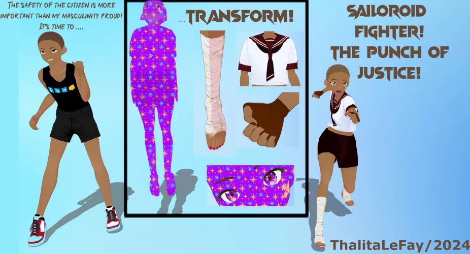 Thumbnail Unveiling the TG Sailoroid Fighter: An Intro | ThalitaLeFay | gendertransformation