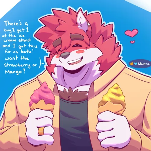 Thumbnail Indulge in LFontrie's Ice Cream Date Illustrations | furry