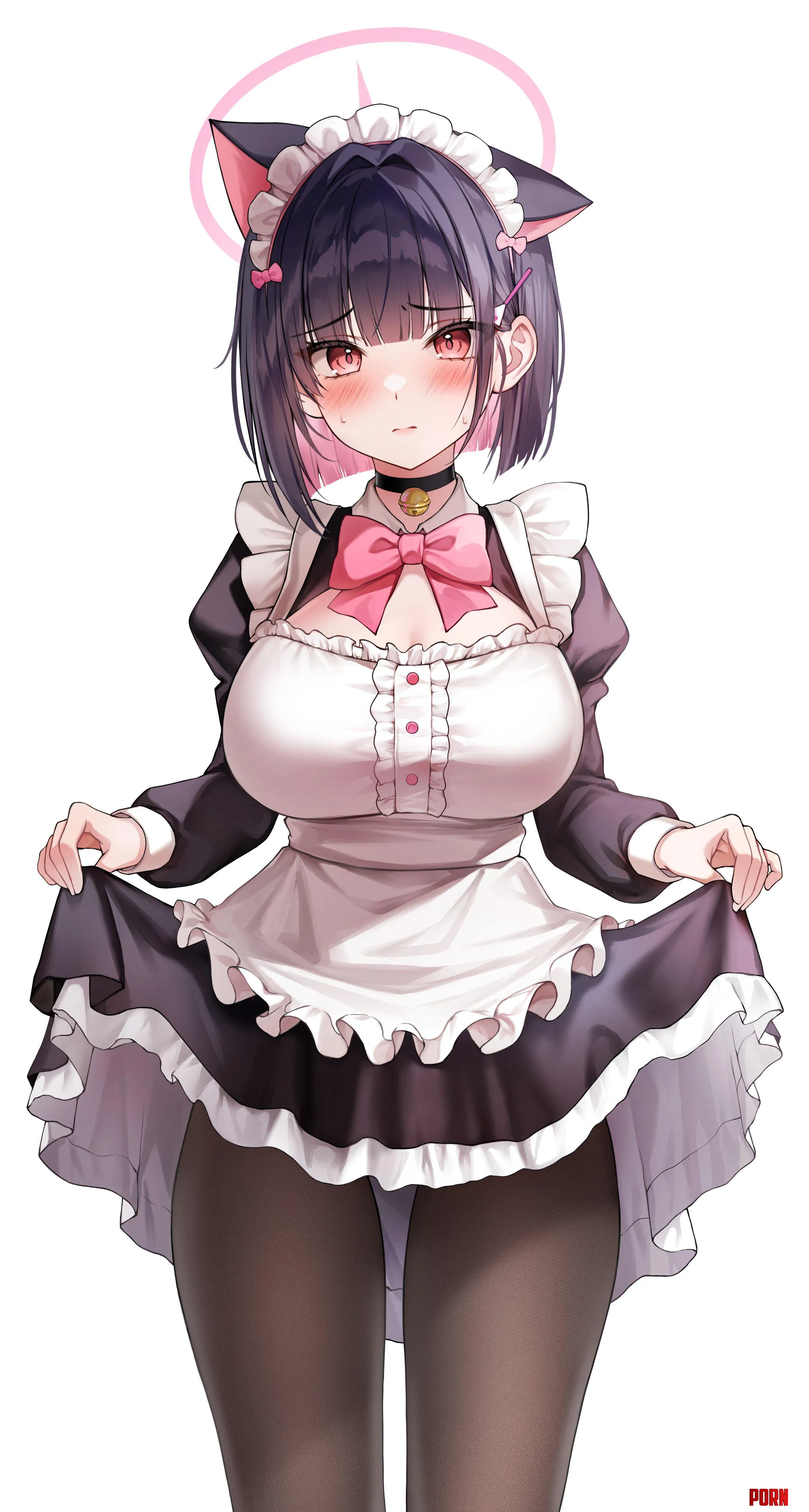 Maid Kazusa lifting her skirt  by marxsander2016