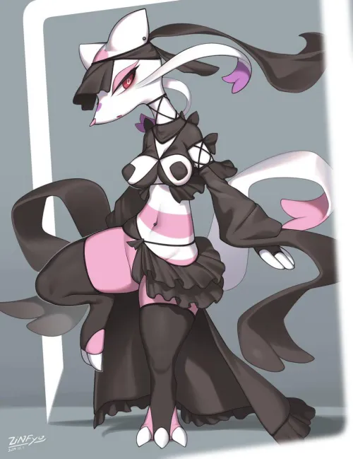 Thumbnail Forbidden Pleasure: Mienshao in Black by Zinfyu PokeGirlChriz