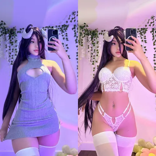 Thumbnail strawbunnix Attempts a Mesmerizing Albedo Cosplay - A Dive into cosplaygirls